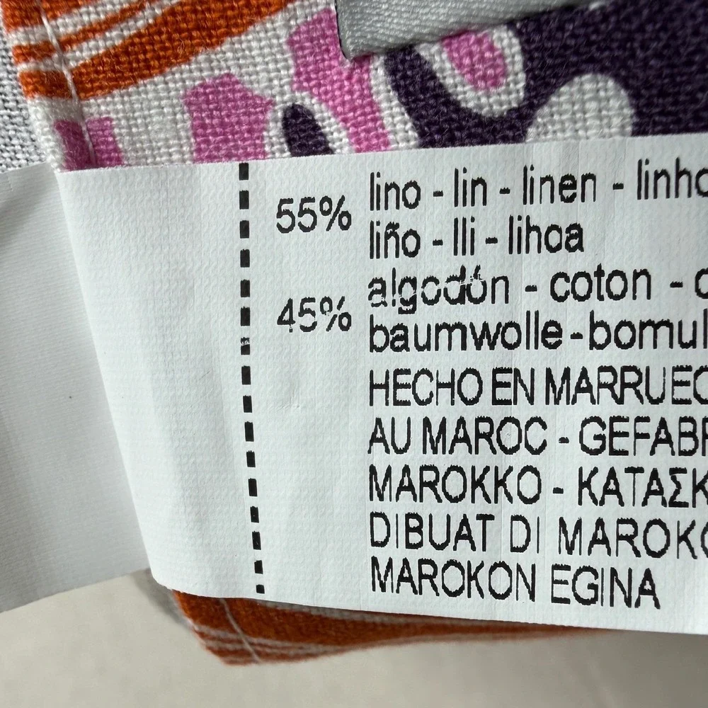 Zara Paisley Print Linen Blend Palazzo Pants size XL‎ Black/Pink/White